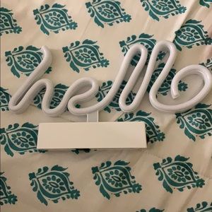 led light hello sign
